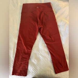 Lululemon luon leggings 23” Burnt orange color size 8